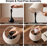 Touch Bedside Table Lamp – 3-Way Dimmable with Fabric Shade