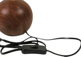 Ceramic Globe Table Lamp – Walnut Base, Beige Shade