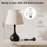 Touch Bedside Table Lamp – 3-Way Dimmable with Fabric Shade